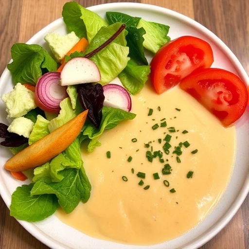 Cheddar Potato Soup with Caesar Salad