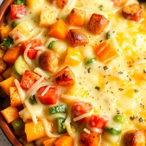 Cheesy Vegetable Casserole Recipes 1 Vegetable Casserole Recipes — colorful baked vegetable casserole with melted cheese, comforting dinner side dish