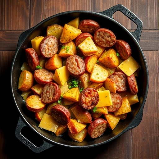 Easy Cheesy Ranch Potatoes and Smoked Sausage Skillet – Perfect Weeknight Dinner