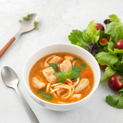 Garden Fresh Salad with Chicken Noodle Soup