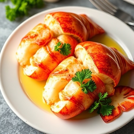 Perfectly Steamed Lobster Tails Recipe 1 Steamed Lobster Tails — lobster tails served with melted butter and herbs, gourmet seafood dinner idea