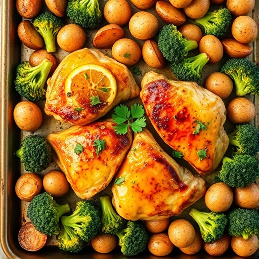 Sheet Pan Lemon Garlic Chicken with Roasted Potatoes & Broccoli for Easy Weeknights