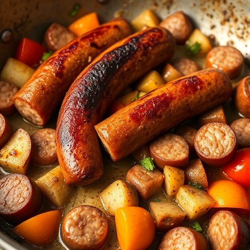 Smoked Sausage Recipes for Dinner 1 Smoked Sausage — skillet with smoked sausage and vegetables, hearty comfort food dinner idea