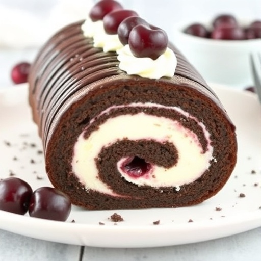 Decadent Black Forest Cake Roll Recipe | Chocolate Cherry Dessert