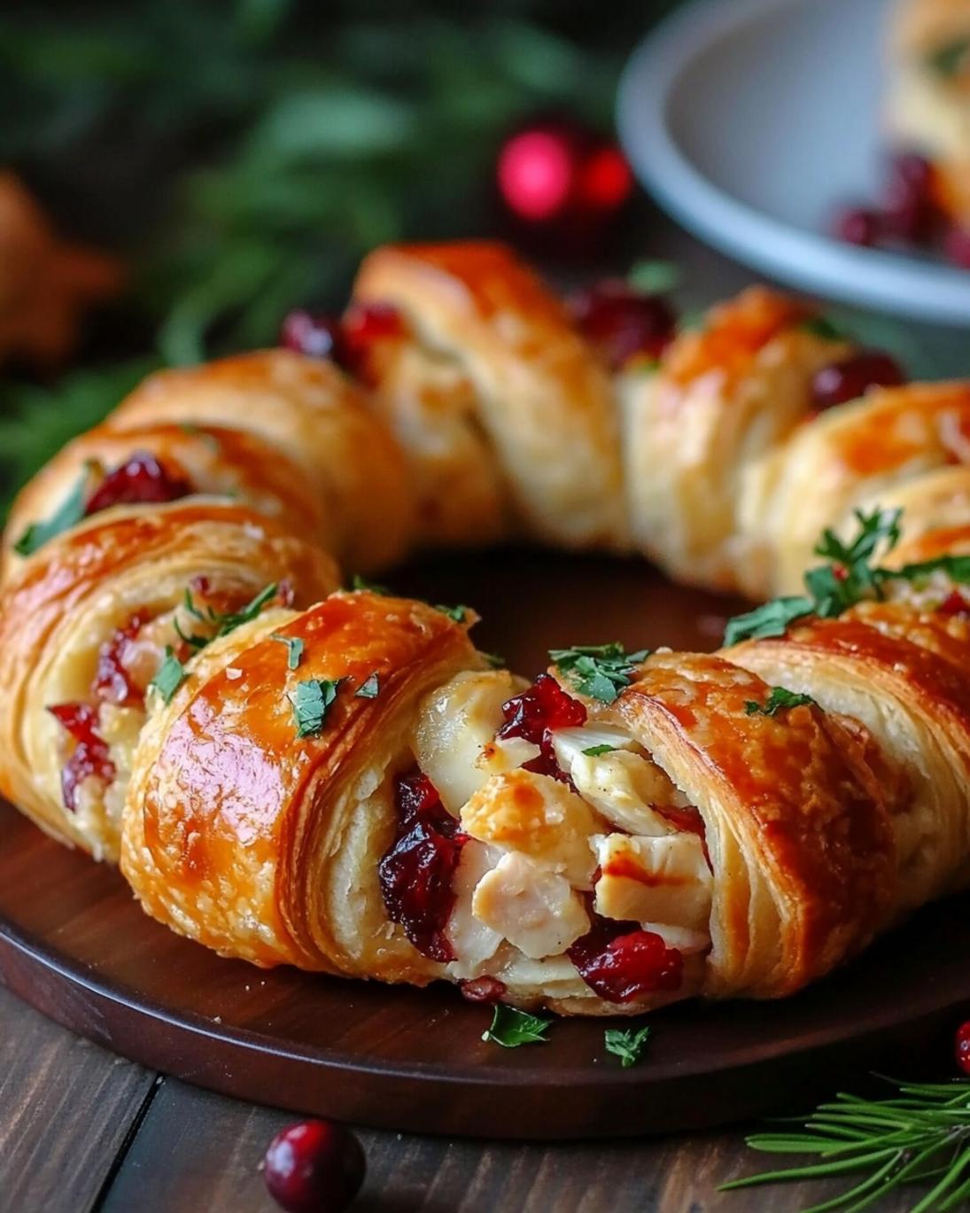 Easy Turkey Cranberry Crescent Ring: Festive Holiday Appetizer or Dinner! 3 Easy Turkey Cranberry Crescent Ring Festive Holiday Appetizer or Dinner 1
