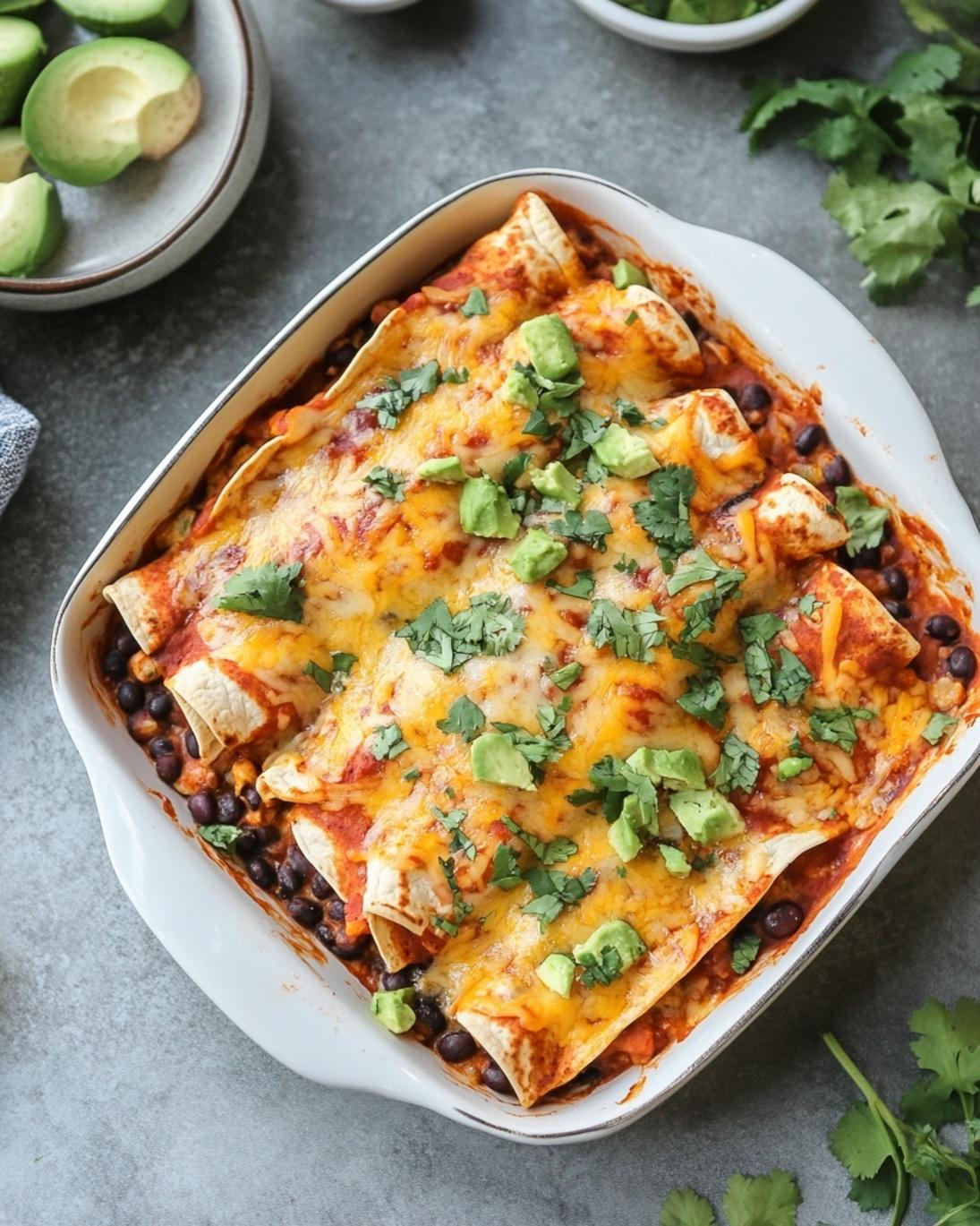 Easy Vegetarian Black Bean Enchiladas Recipe | Healthy Dinner Idea