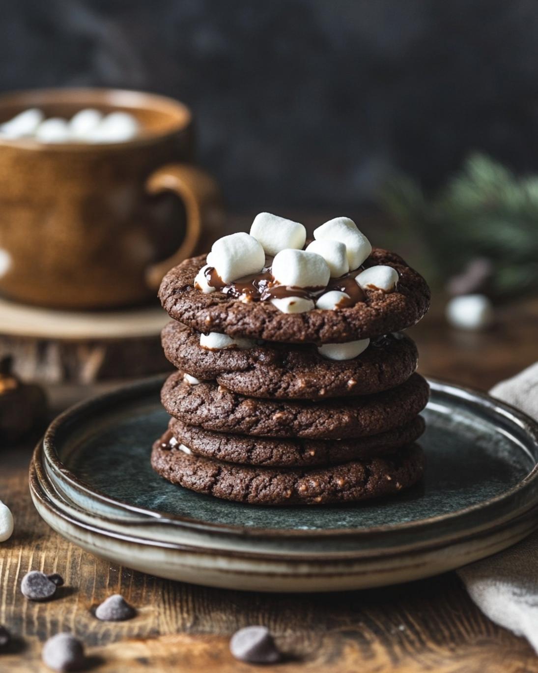 Irresistible Hot Chocolate Cookies with Marshmallows