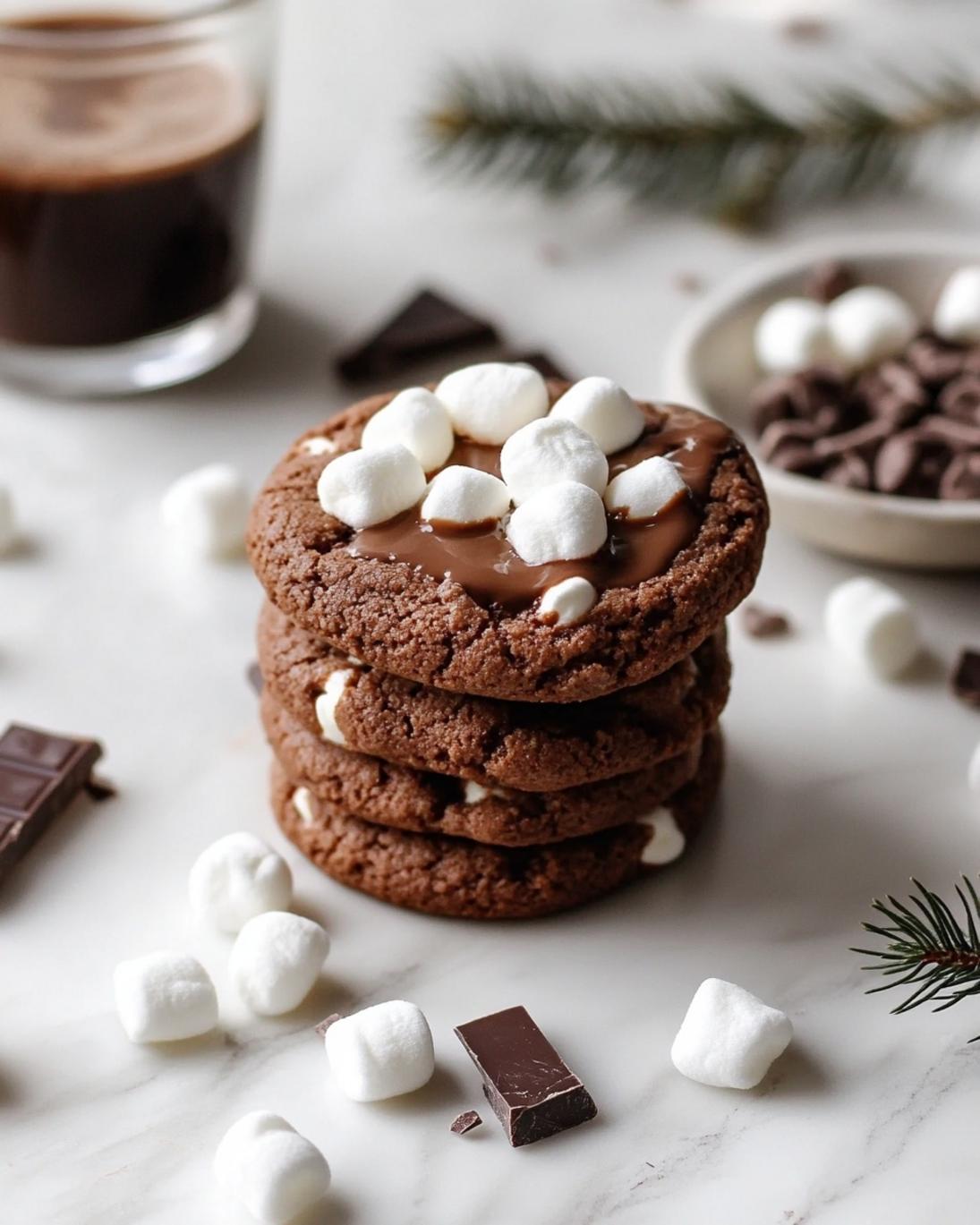 Irresistible Hot Chocolate Cookies with Marshmallows