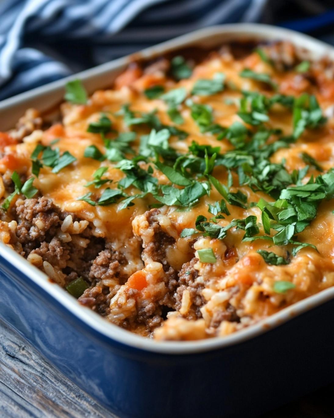 Cheesy Ground Beef and Rice Casserole 1