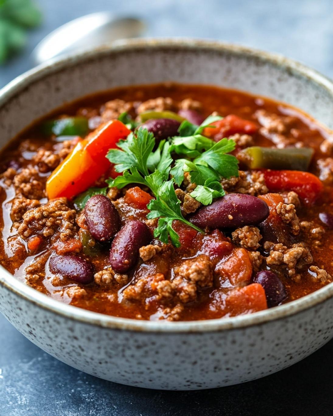 Chili With Savory Ground Beef 3