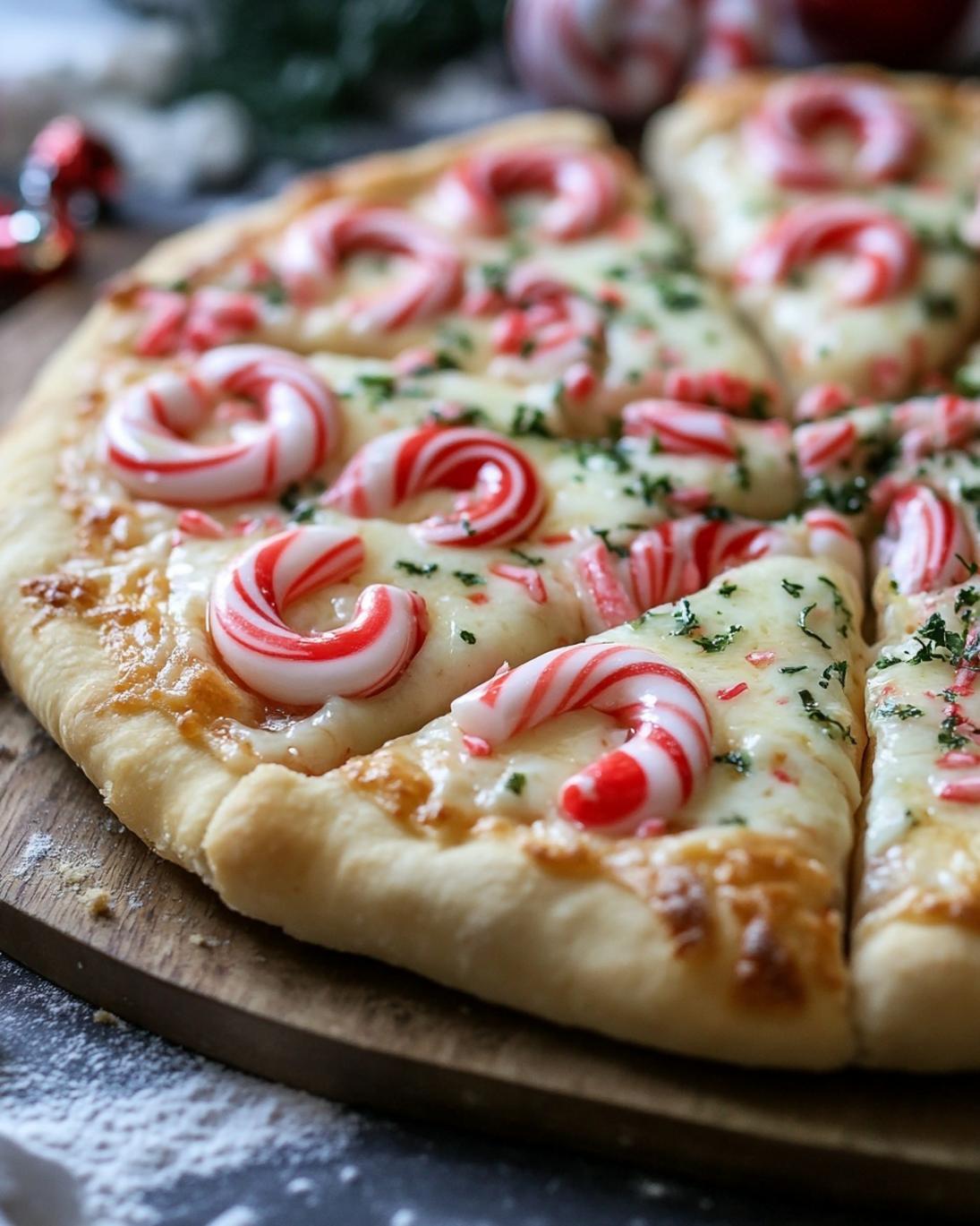 Christmas Candy Cane Pizza Easy Holiday Appetizer Savory Crescent Bake 1