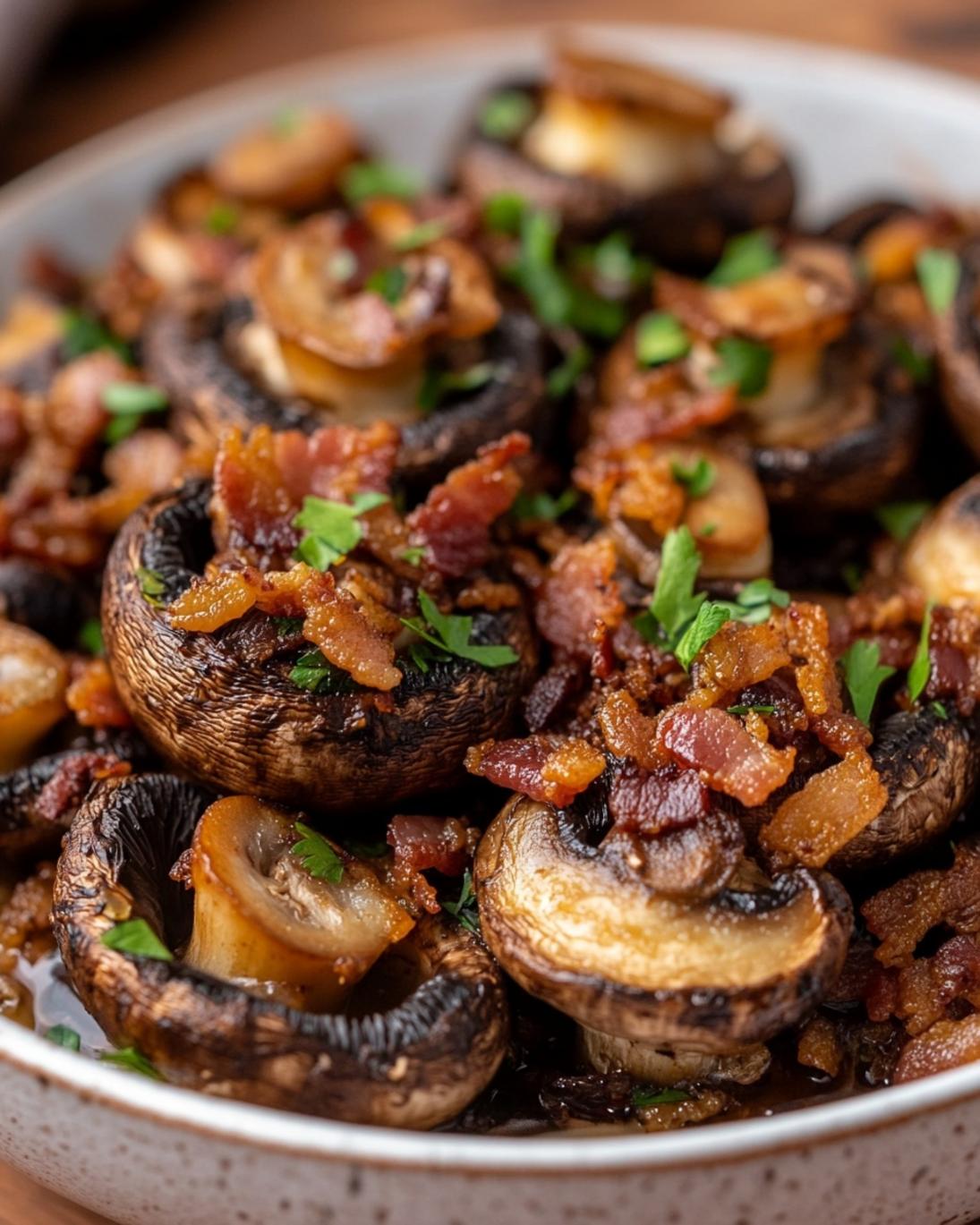 Cowboy Mushrooms With Crispy Bacon Onions 1
