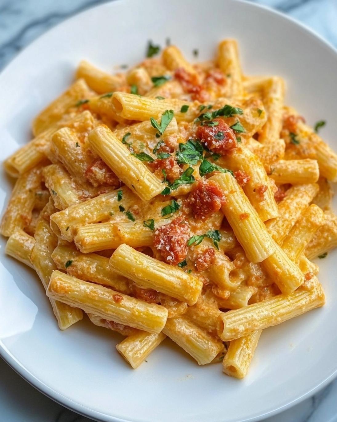 Creamy Smoked Sausage Pasta recipe in a pan