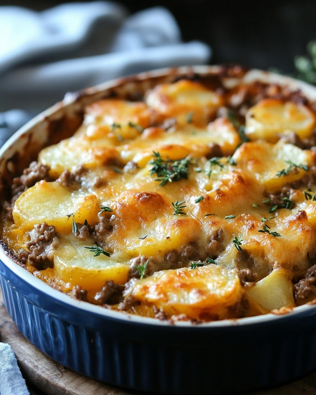 Easy Cheesy Ground Beef and Potato Casserole