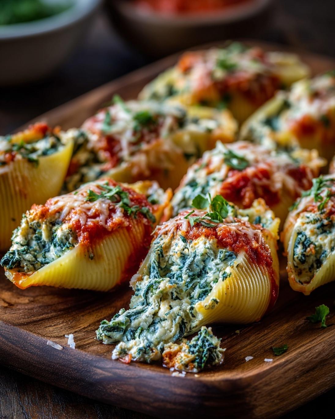 Easy Cheesy Spinach and Ricotta Stuffed Shells