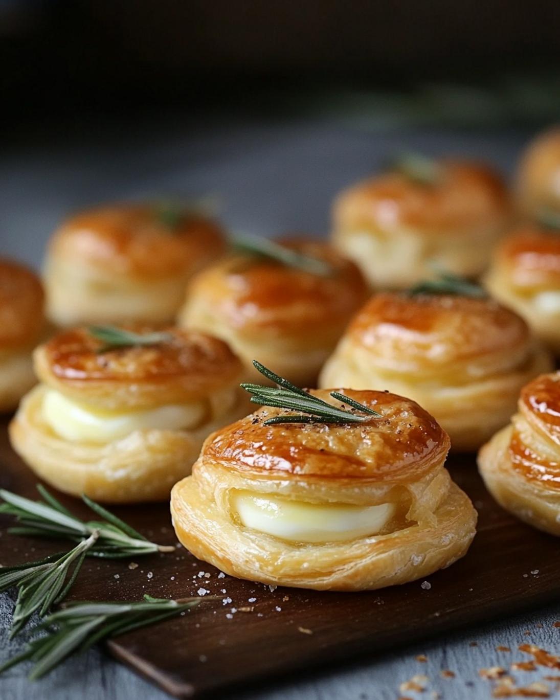 Easy Mini Brie and Rosemary Puff Pastry Bites