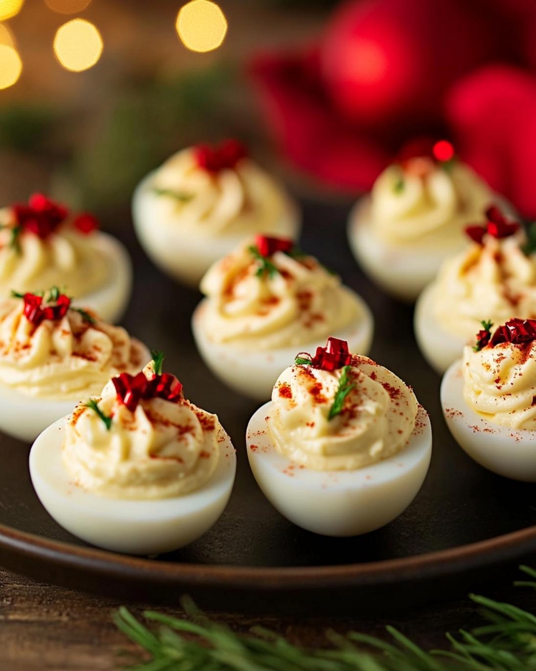 Festive Christmas Deviled Eggs Recipe