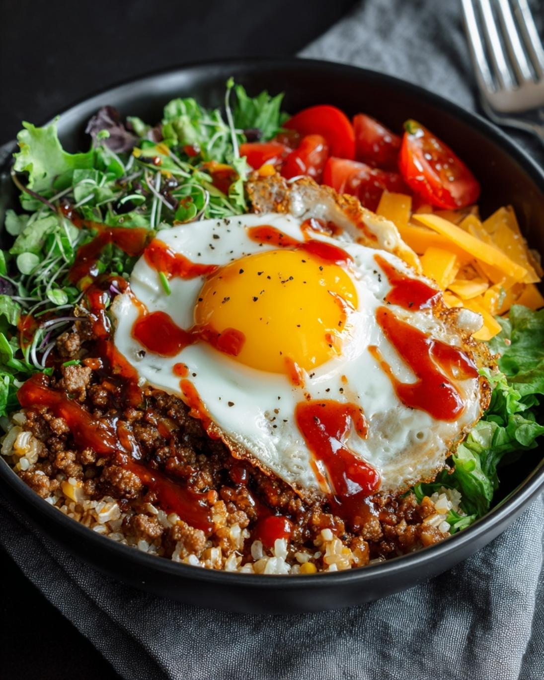 Healthy High-Protein Cheeseburger Bowls with Tangy Sauce