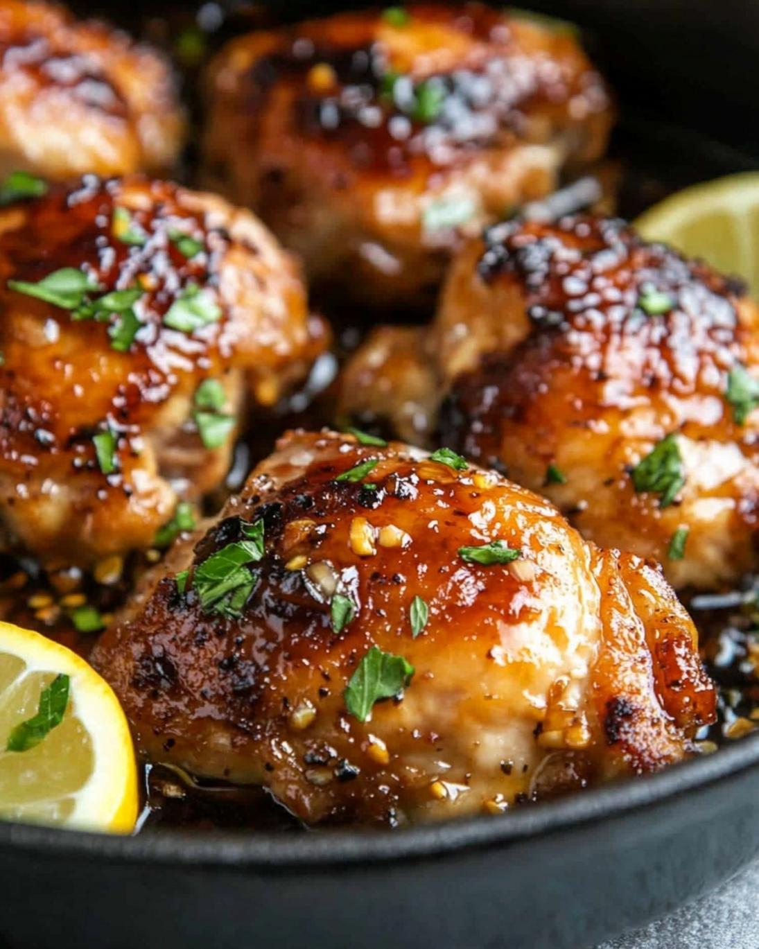 Sticky Honey Garlic Chicken Thighs (Easy Weeknight Dinner!)