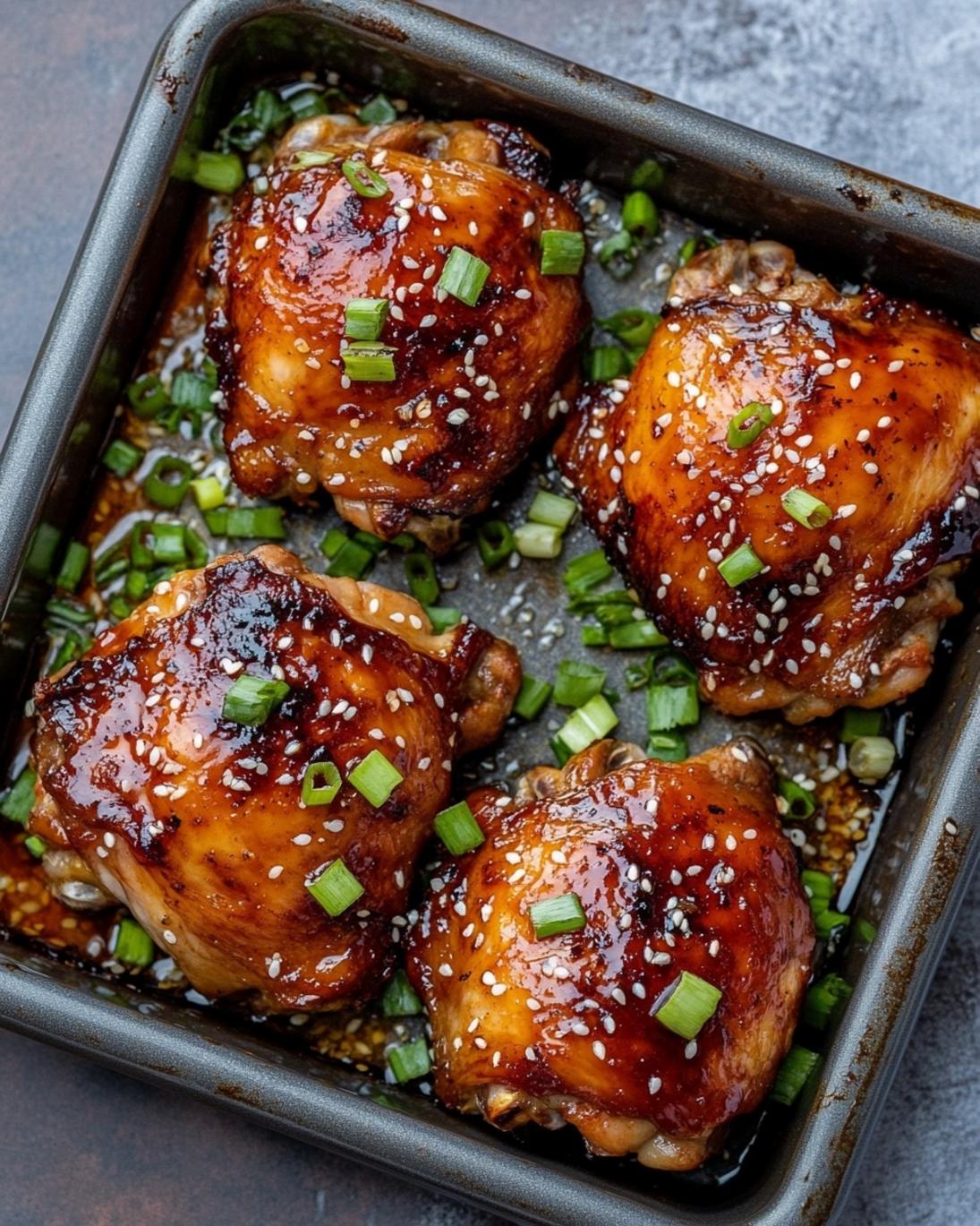 Sticky Honey Soy Baked Chicken Thighs Recipe