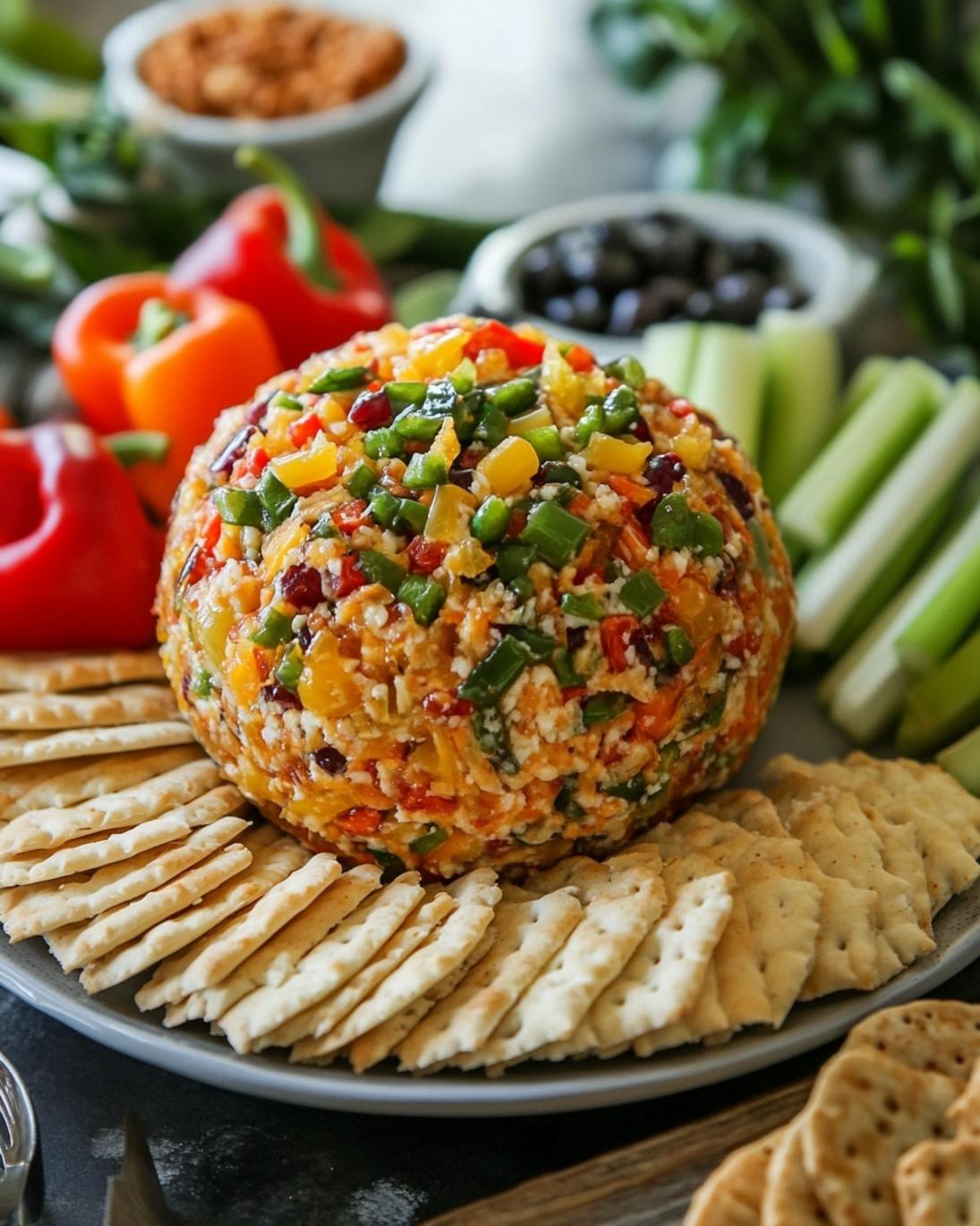 Sweet and Spicy Pepper Jelly Cheese Ball 1