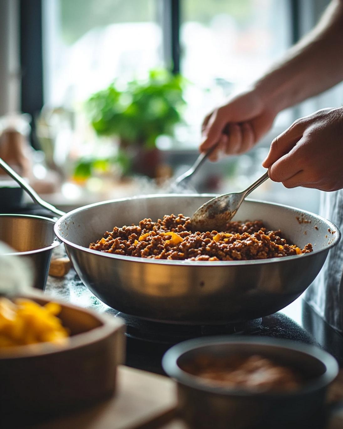 ingrediant of Cheesy Beef Melt Burritos Recipe