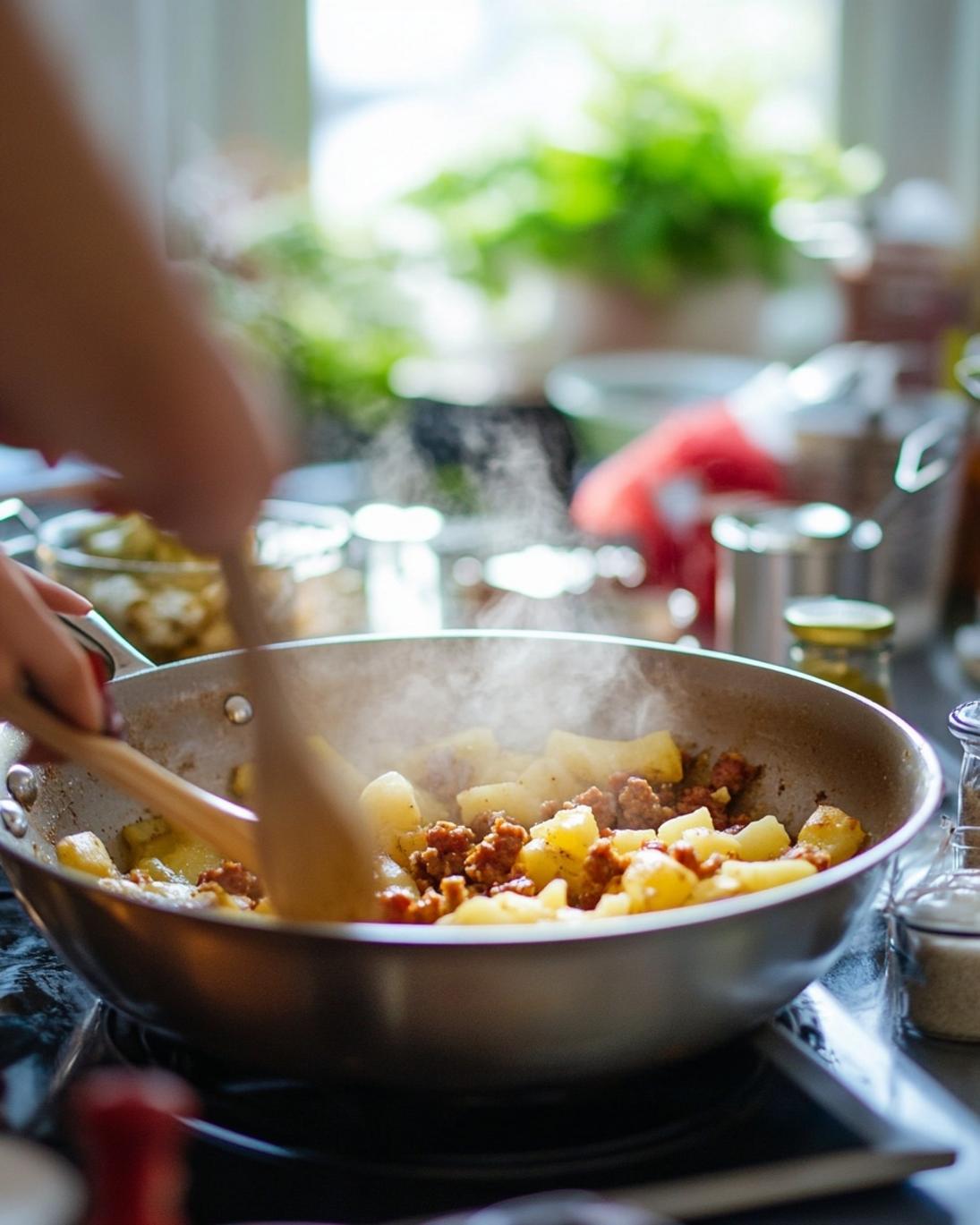 ingrediant of Cheesy Ranch Potatoes with Smoked Sausage Skillet
