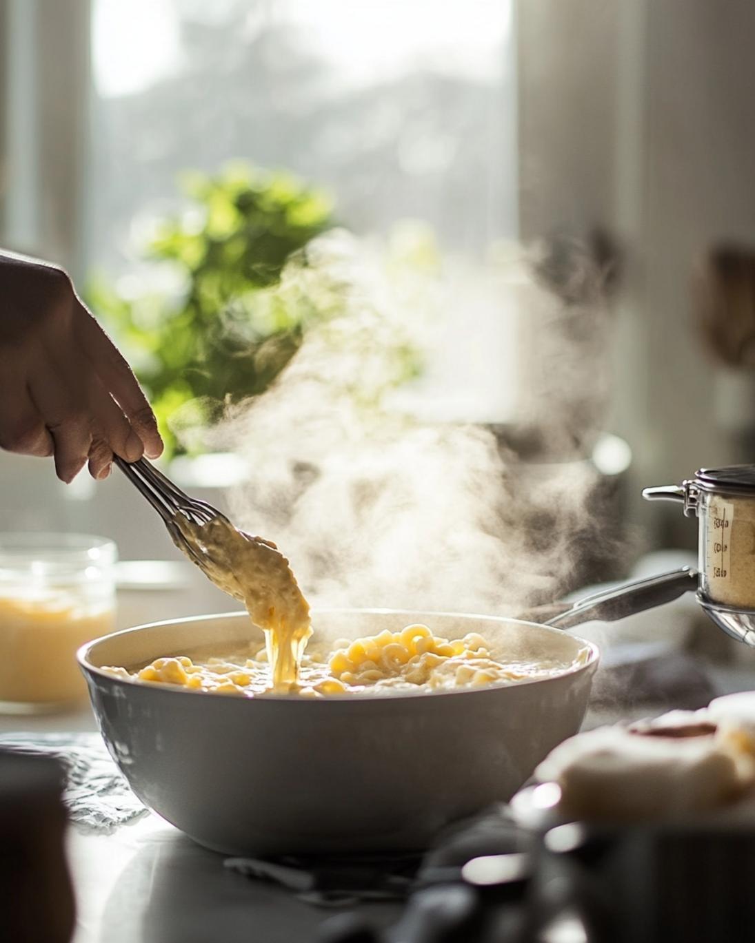 ingrediant of Creamy Mac Cheese Burger Soup Recipe