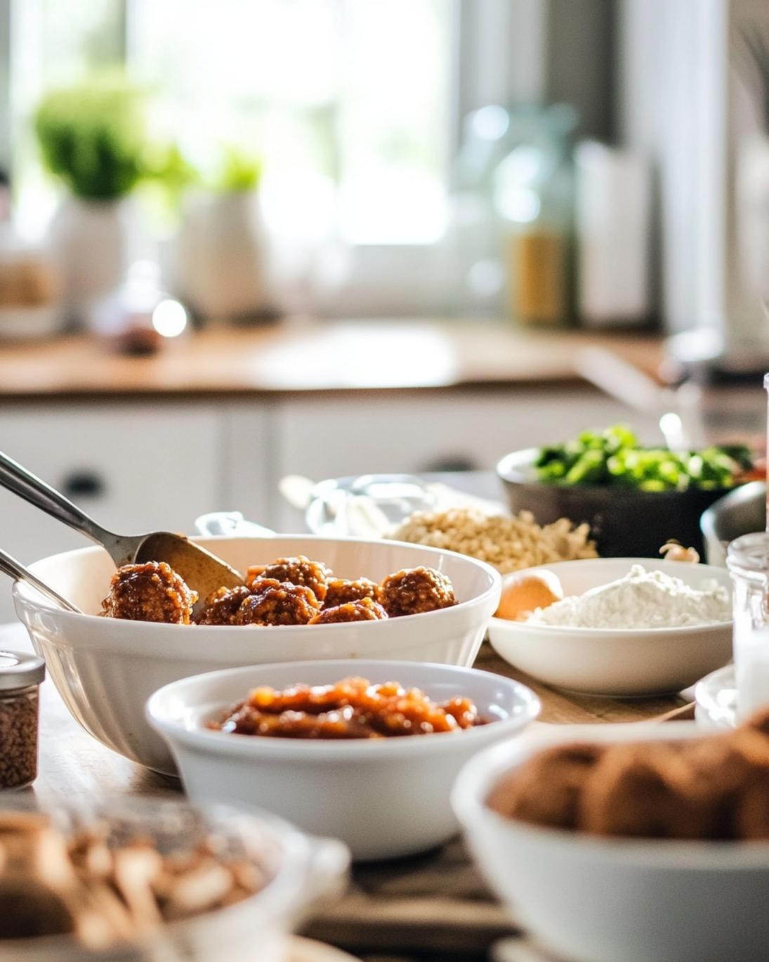 ingrediant of Slow Cooker Bourbon Apple Butter Meatballs Recipe