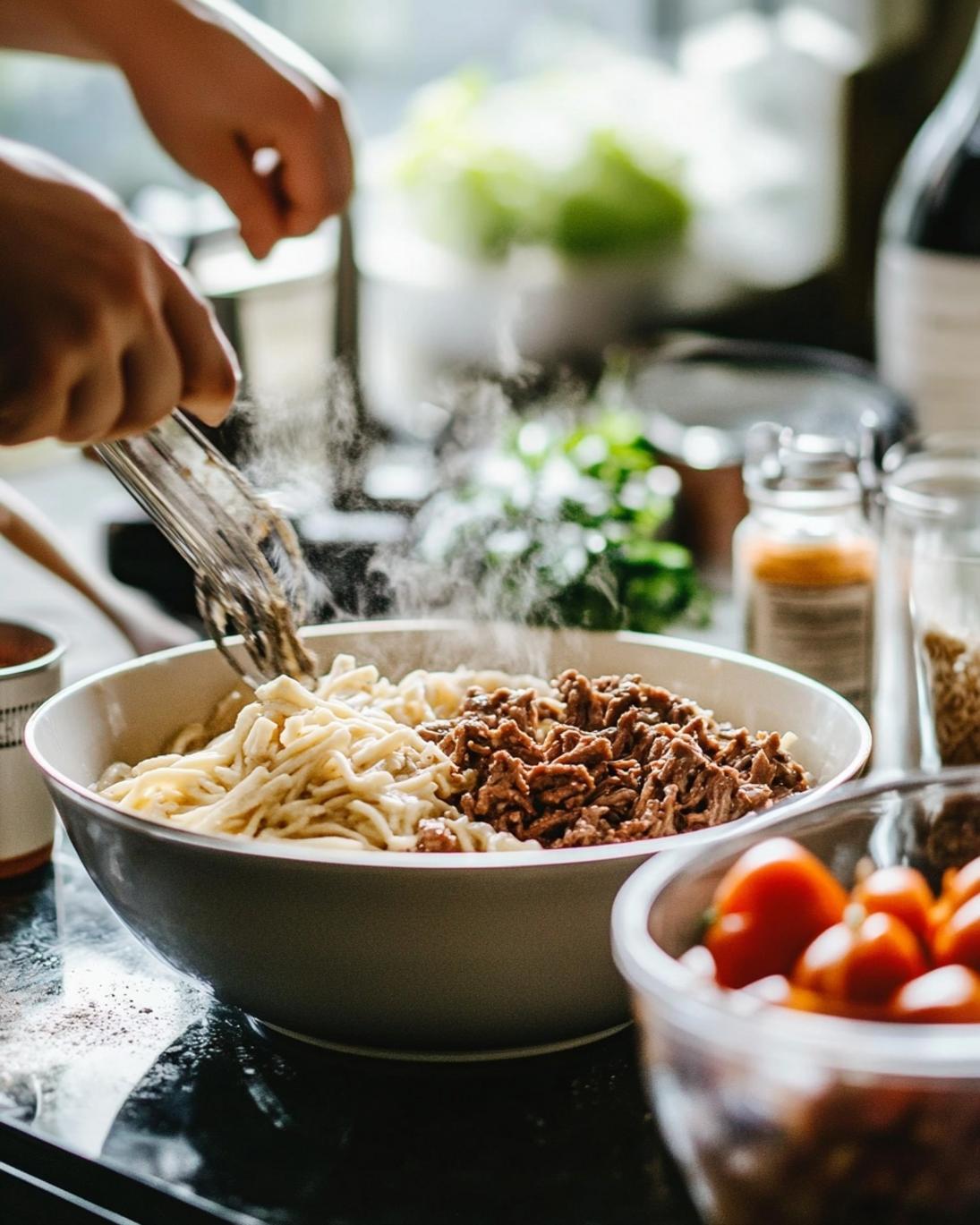 ingrediant of Tender Slow Cooker Beef and Noodles Recipe